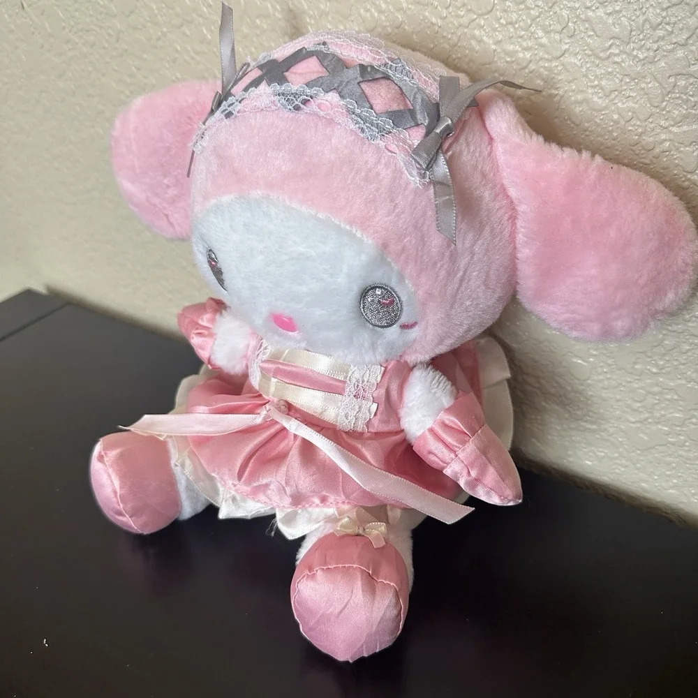 Sanrio My Melody‎ Pink Plush Hello Kitty Japan Maid Ribbon Head Piece 10 Inches